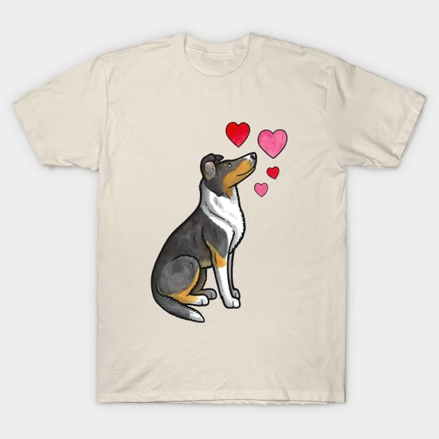 Smooth collie love T-Shirt by animalartbyjess